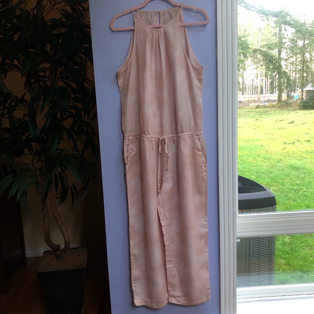 Anthropologie Cloth & Stone Acid Wash Pink Jumpsuit Size Large